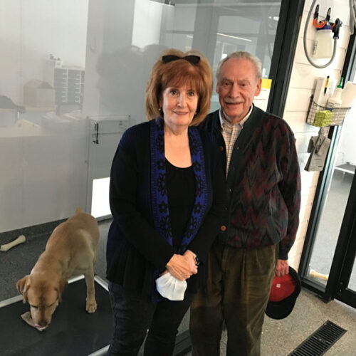 Sandy & Ted in Front of the Dog Pod